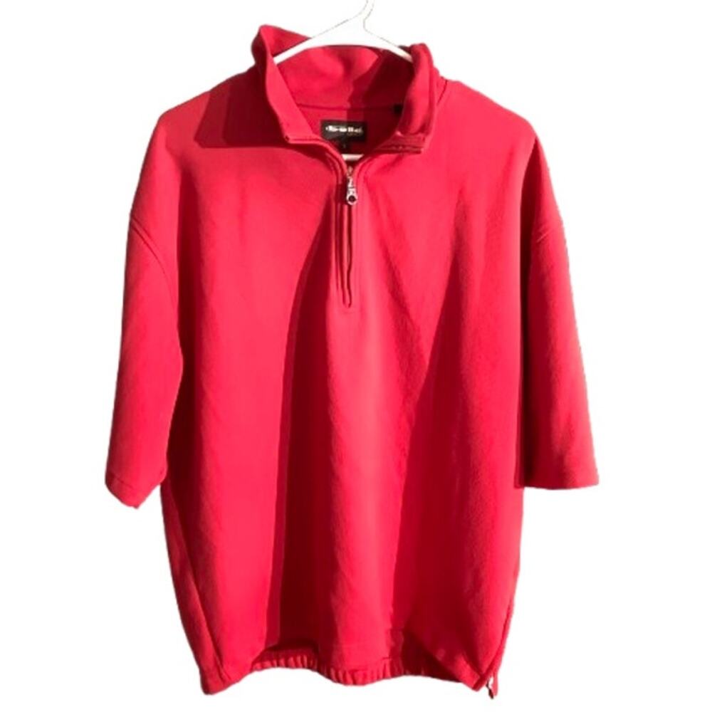 Bollé Golf Pullover Men’s Size LG Red 1/4 Zip  Short Sleeve